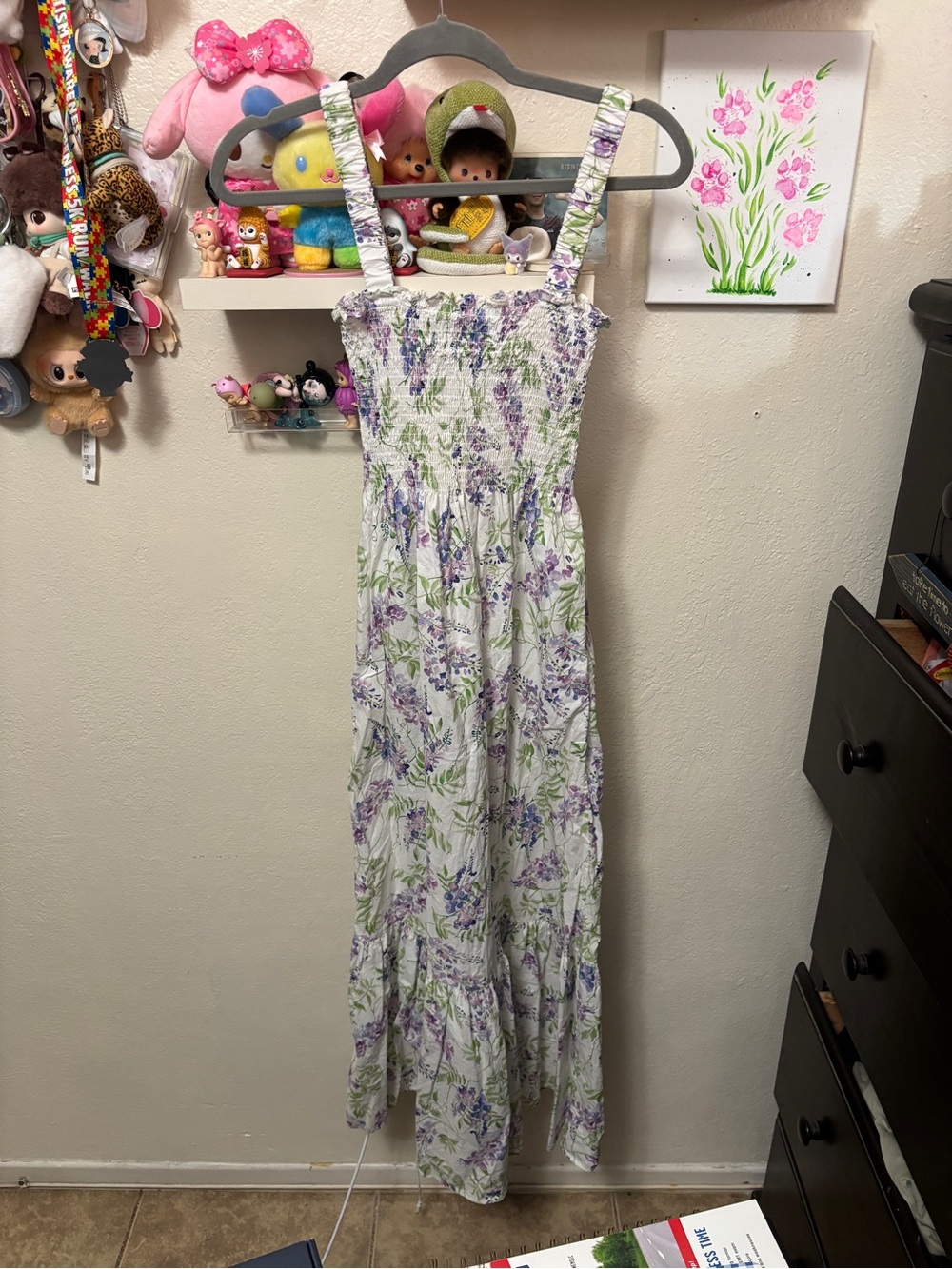 Hill House Home Anjuli Nap Dress Wisteria Floral Smocked Maxi Dress Cottage XS - Picture 9 of 9